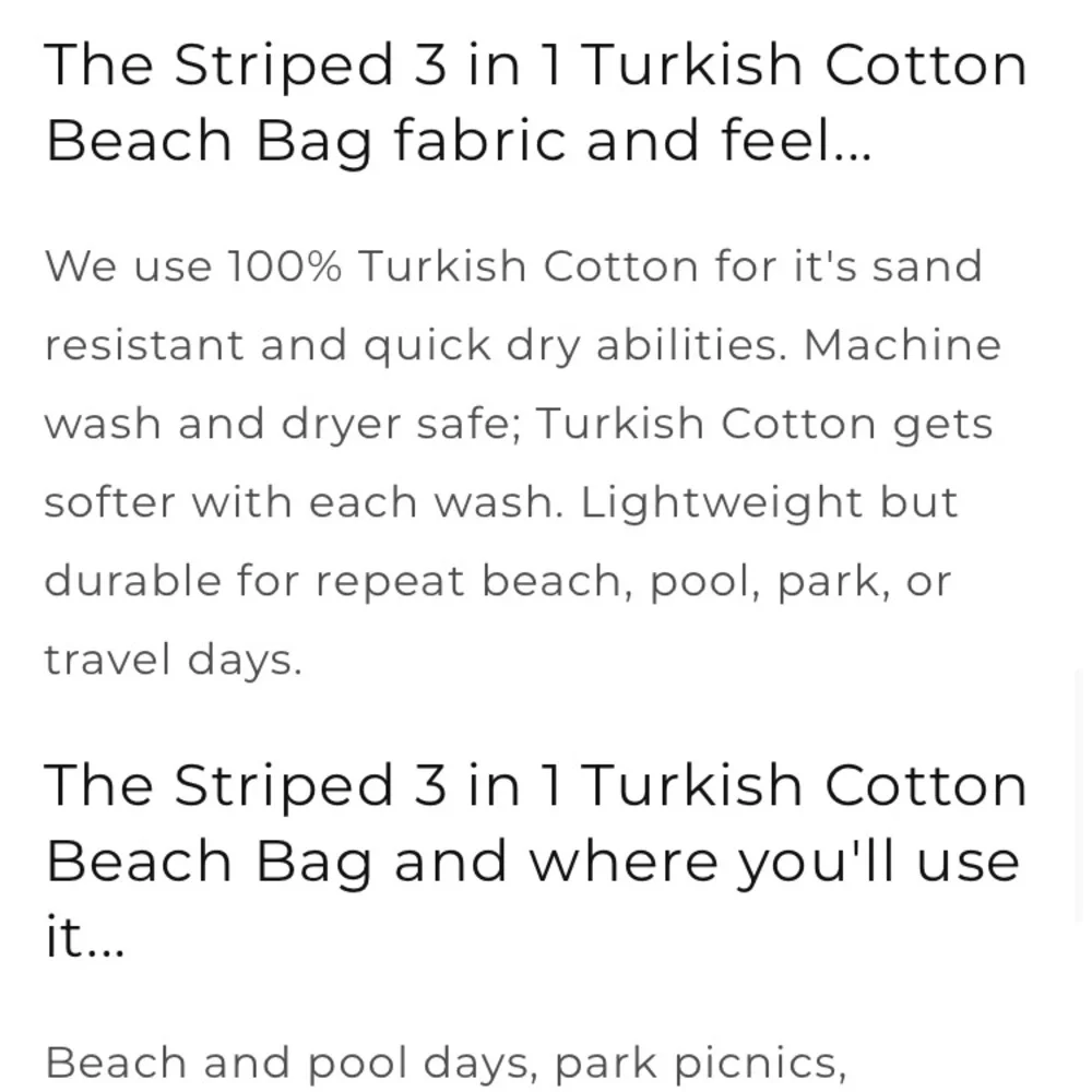 New: Beachables 3 and 1 Turkish Cotton Beach Bag and Blanket